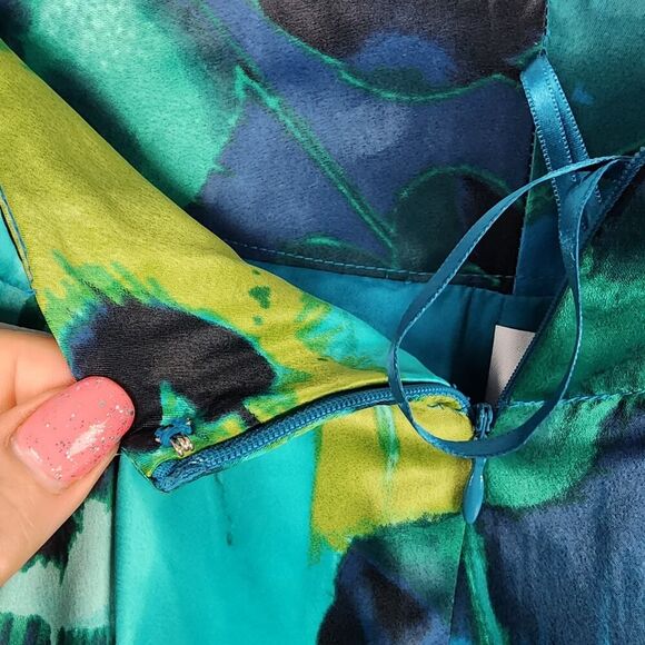 Worthington Multicolored Lined Midi Skirt Blue Size 8 - Picture 10 of 10